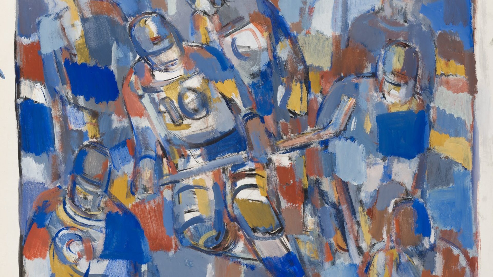 Les hockeyeurs de Jean Cornu, et un paysage de son Jura.