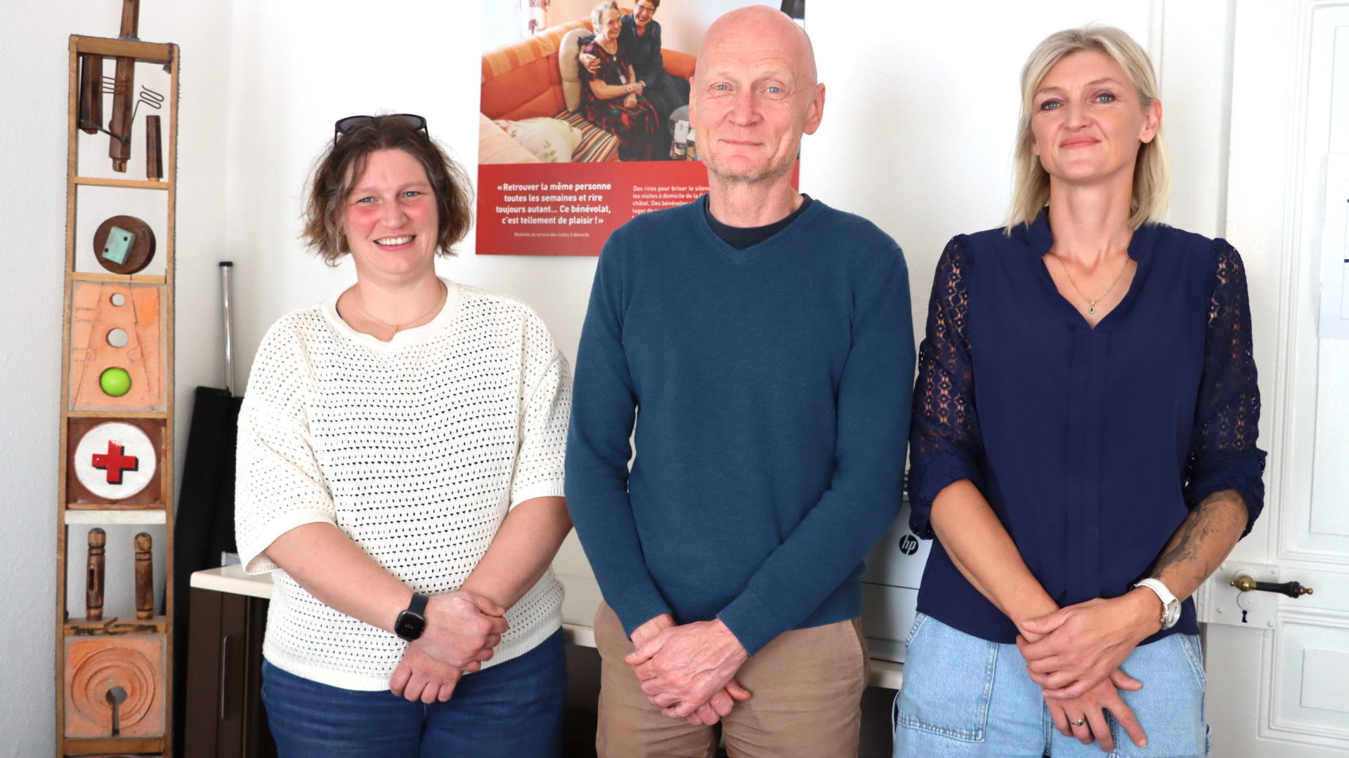 Stéphanie Lehmann, Robin Delisle et Élodie Legrand : 3 personnalités, 3 sourires et un même but, le bien-être des aînés ! (photo kva)