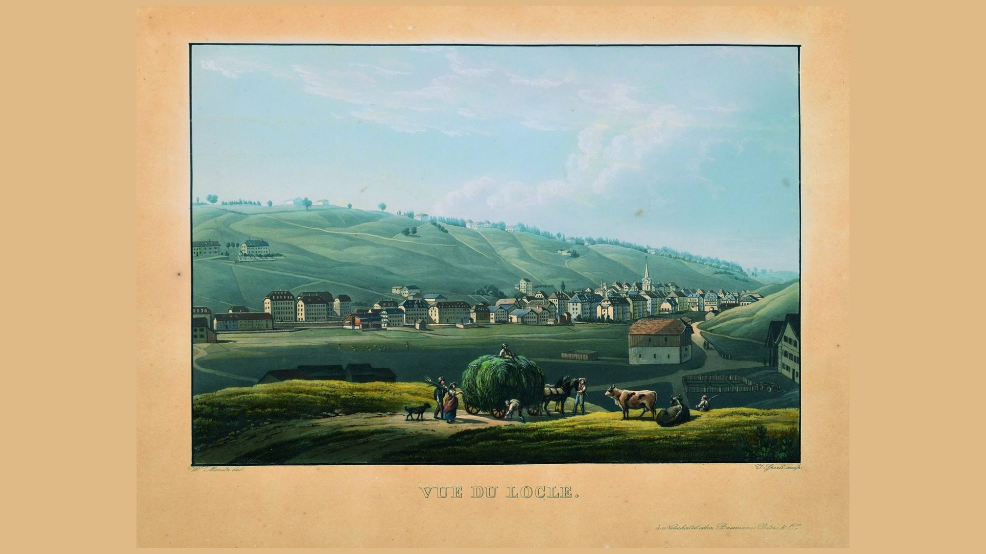 « Vue du Locle » (1833-1836) par D.-F. Moritz et J.-J. Sperli. (Photo : MH du Locle)