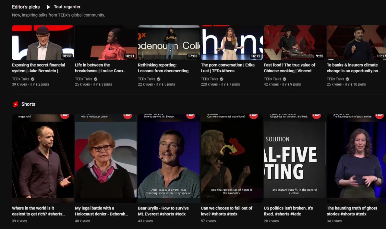 La page YouTube sur laquelle les conférences de TEDxLaChauxdeFonds seront publiées possède 37 mios d’abonnés. (capture d’écran YouTube)