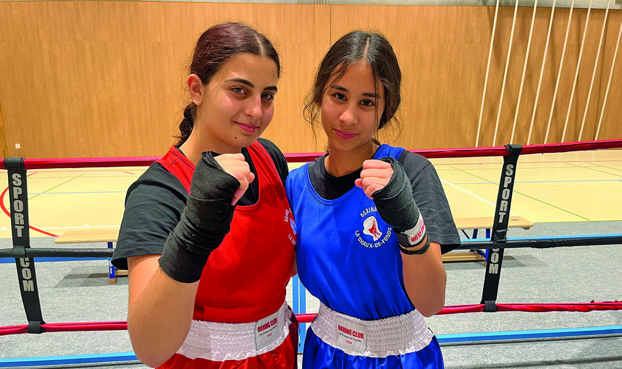 Maeva Messerli et Mathilde Cantone ont fièrement représenté le Boxing-Club le week-end dernier lors des finales de la Light-contact Cup. (Boxing-club)